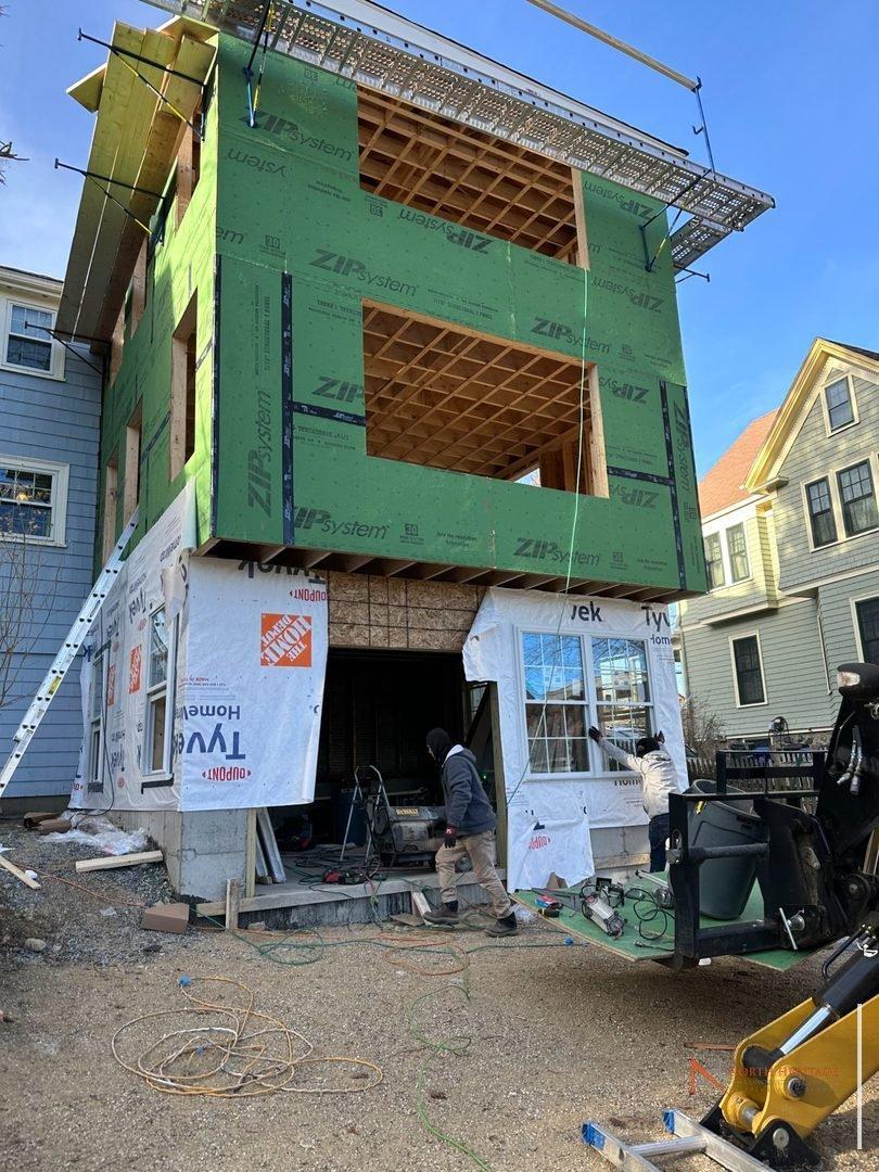 Arlington addition - framing and roof structure