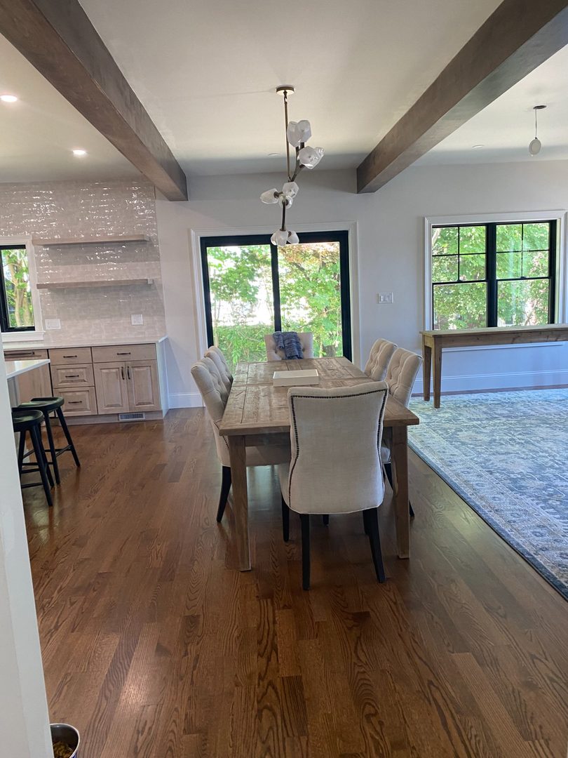 Dining room in Arlington MA new construction