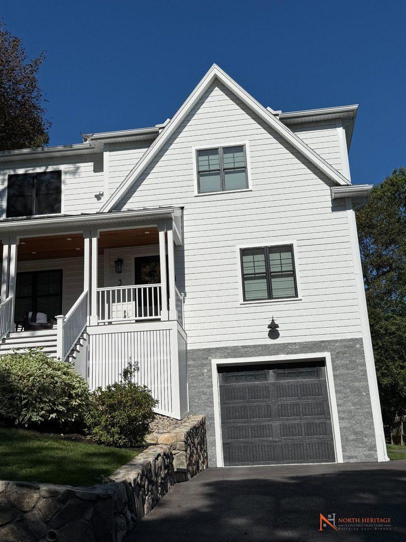 Completed custom new construction in Arlington MA by North Heritage Construction