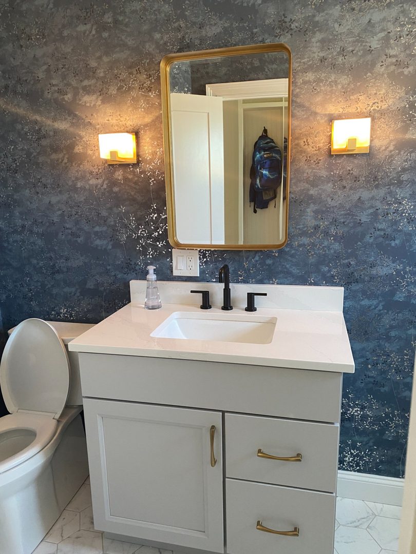 Kids bathroom in Arlington MA new construction